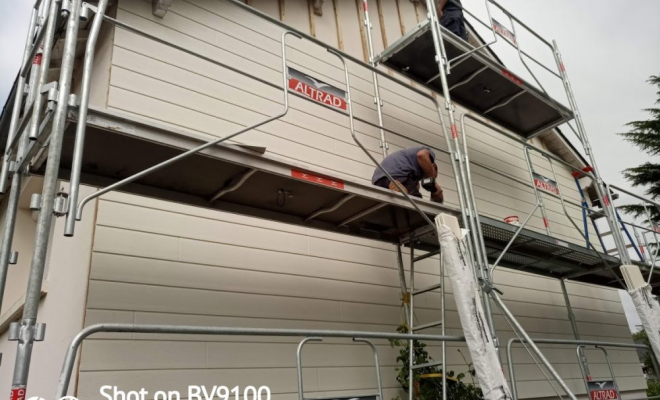 Habillage d'un pignon en bardage à Guémené Penfao, Nantes, BS Charpente Bois